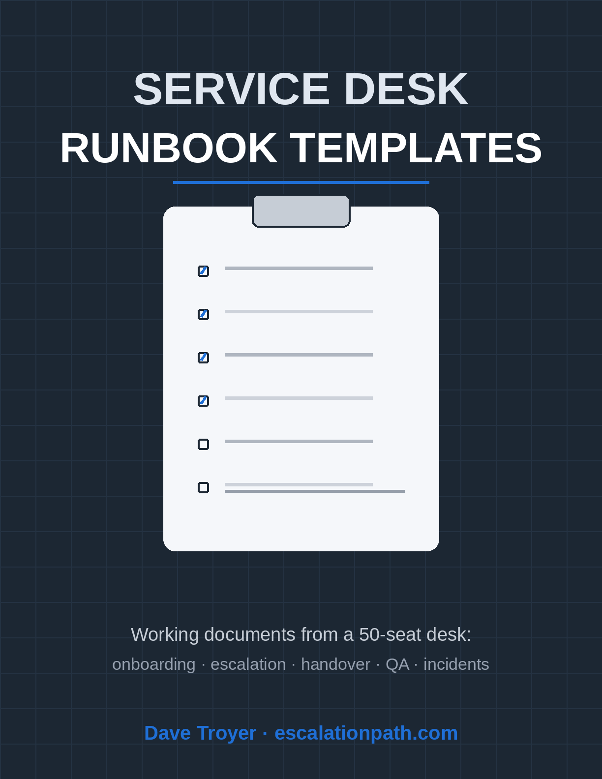 The Service Desk Runbook Templates cover